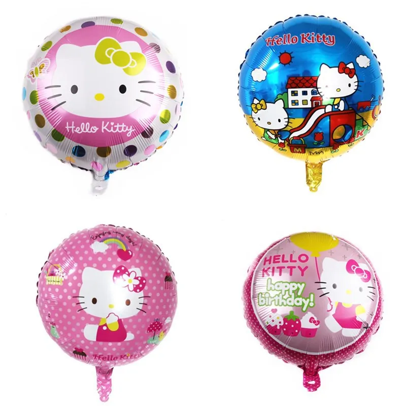 

Hellokitty Sanrio Anime Figure Ballon Cute Kawaii Circular Cartoon Birthday Party Celebrating Decoration Friends Gifts 18 Inches