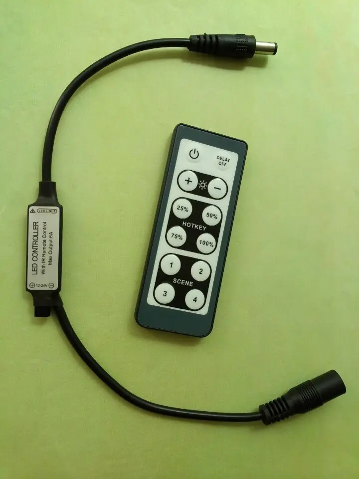 

Micro LED controller 12V Mini monochrome dimming controller 24V breathing explosion flash wire controlled dimming switch 6A
