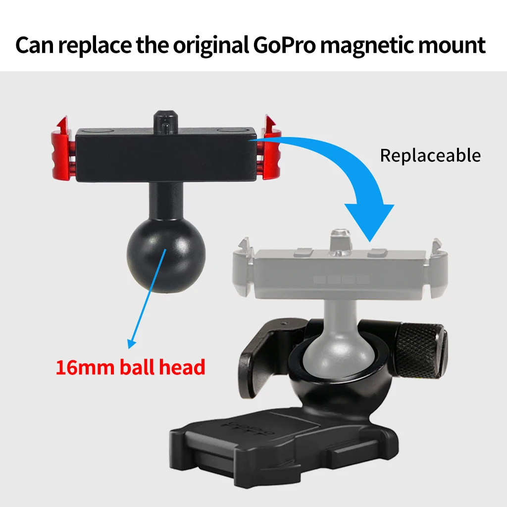Mini Kugelkopf Adapter Halterung Action Kamera Stativ Halterung 1/4 "Loch Magnetische Saugbasis Quick Release Halterung für Gopro Hero 13 – Detail 14