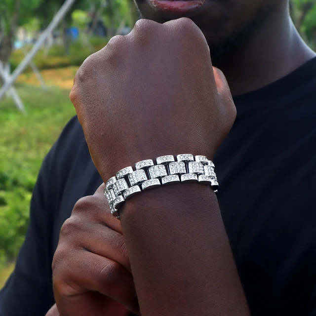 Iced Out Band Bracelet, Iced Out Bracelet For Men