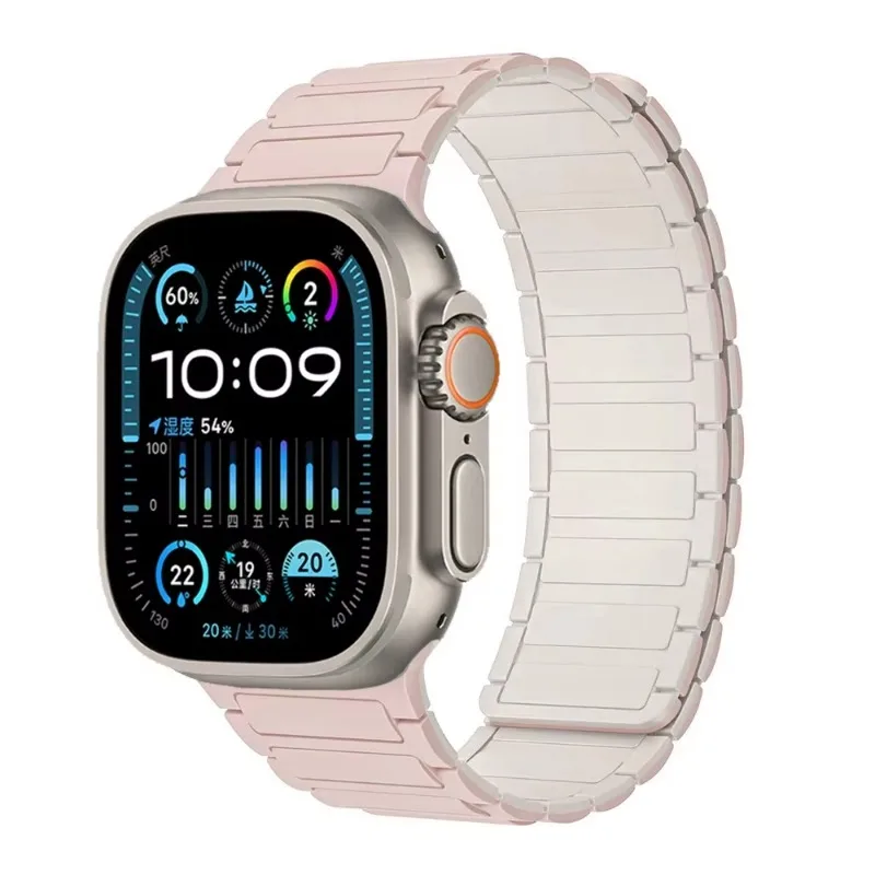 Textured Silicone Magnetic Bracelet Watchband Strap
