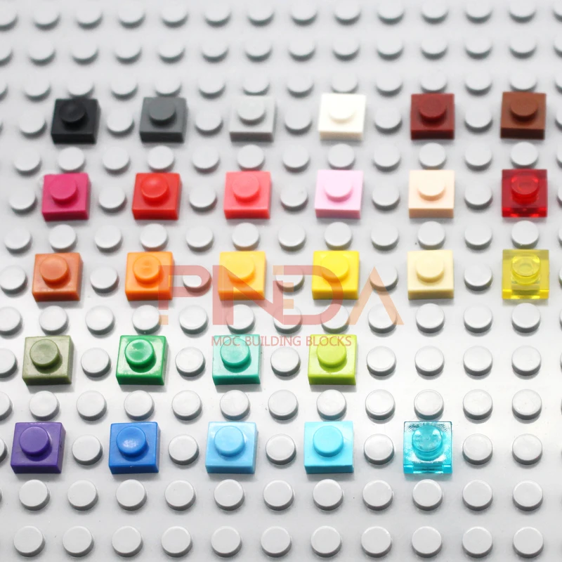 MOC 부품 3024 플레이트, DIY 조립 빌딩 블록 입자, 어린이 퍼즐 두뇌 장난감 선물, 1x1 호환 벽돌, 50 개