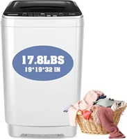 Portable Washing Machine, 17.8Lbs Capacity Full-Automatic Portable Washer, 2.4Cu.ft Washer and Dryer Combo with Drain Pump, 10 P 1