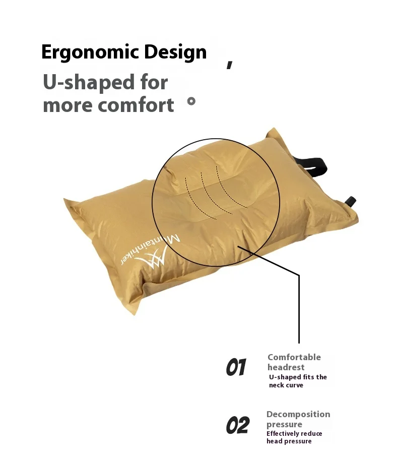 Description Picture 3 of itemMountainhiker 2024 New Arrival Inflatable Pillow Ultralight Hiking Sleep Air Pillow Self Inflating Pillow Travel Camping Pillow