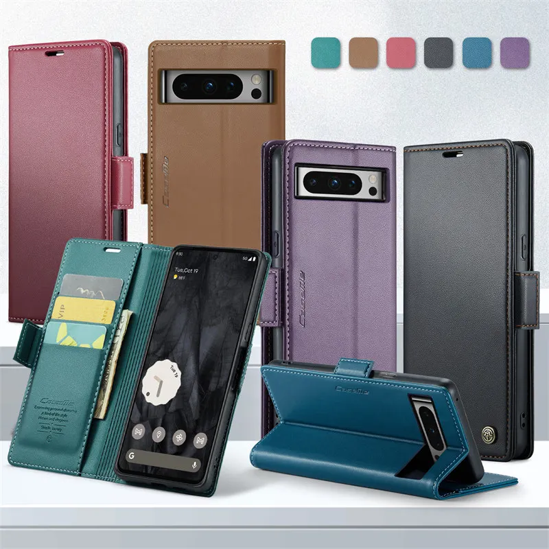 Luxury CaseMe Flip Stand Leather Wallet Phone Case with Card Slots and Book-Style Back Cover