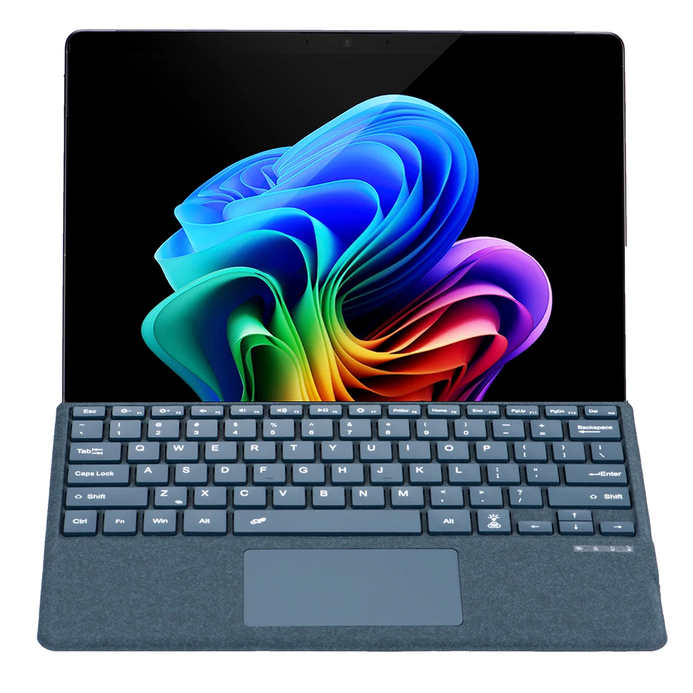 Bluetooth-Compatible Ultra-Slim Keyboard with Touchpad Type C Charging 7-Color Backlight for Surface Pro8/9/X/10/11 Computers