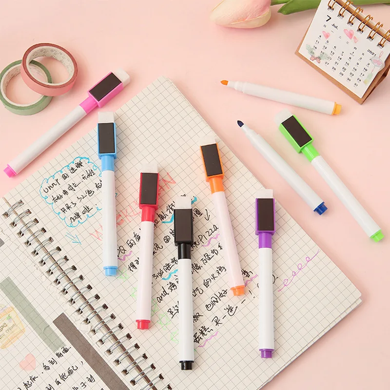 8 Colors Erasable Magnetic Whiteboard Marker Pen Blackboard Marker Chalk Glass Ceramics Office School Art Marker Stationery - 3