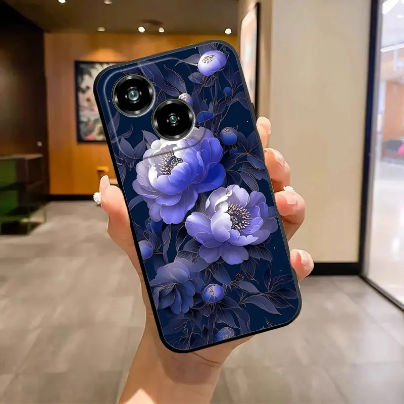 Fashion Soft Silicone Shockproof Butterfly Marble Black TPU Phone Case