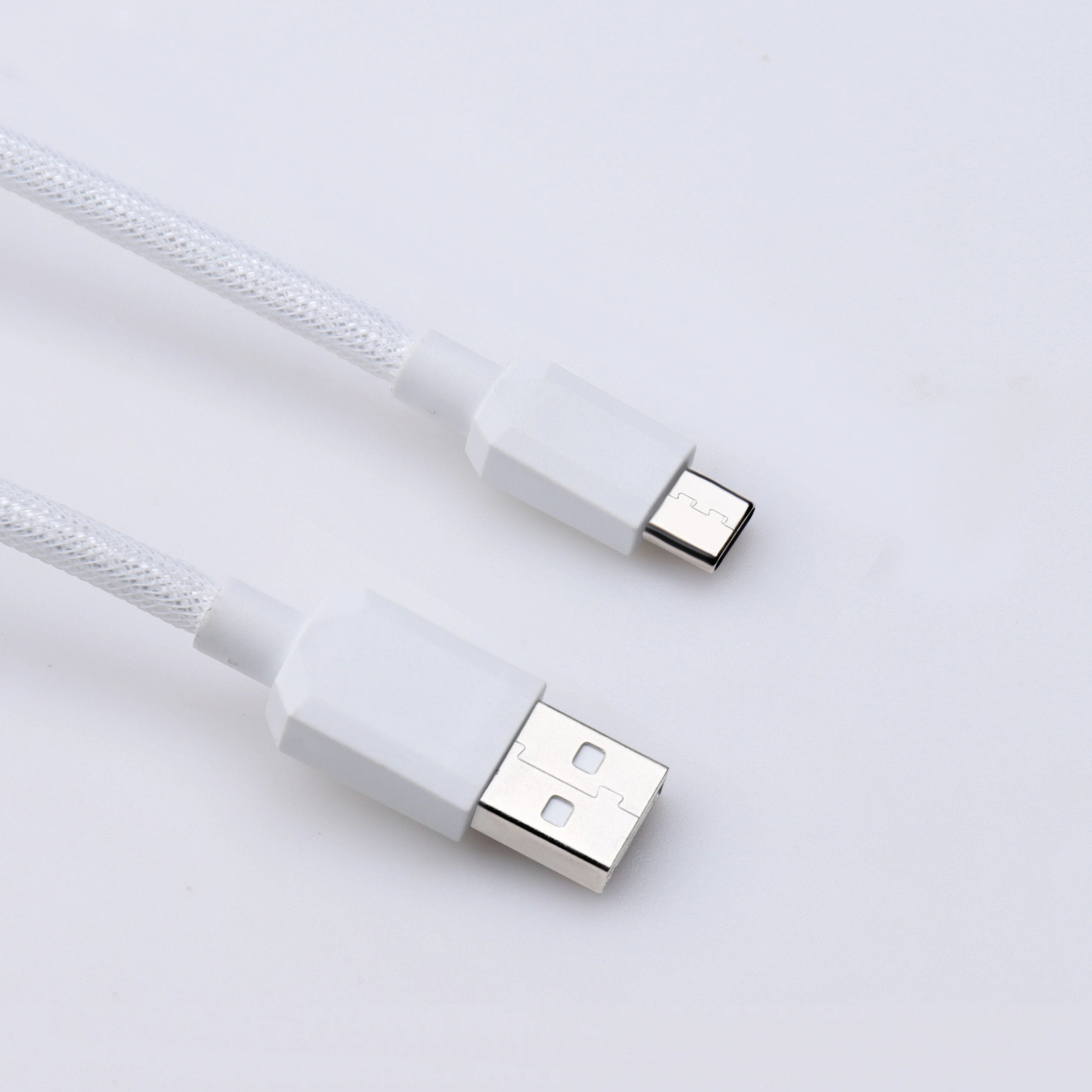 【LANO】화이트 블랙 레드-블랙 코일형 키보드 케이블 Type-C to USB 이중 슬리브 기계식 키보드 케이블 (기계식 키보드용)