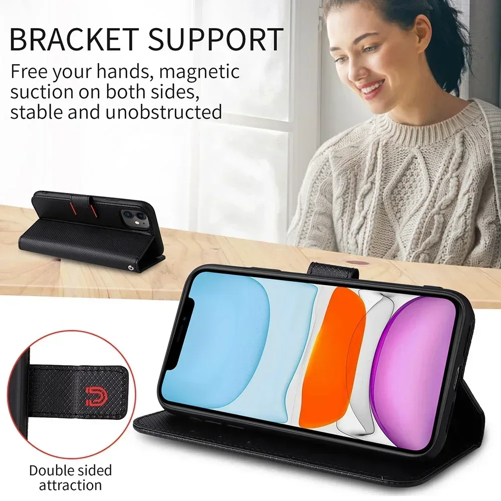 Flip Book Protective Cover with Wallet and Card Slots Holder