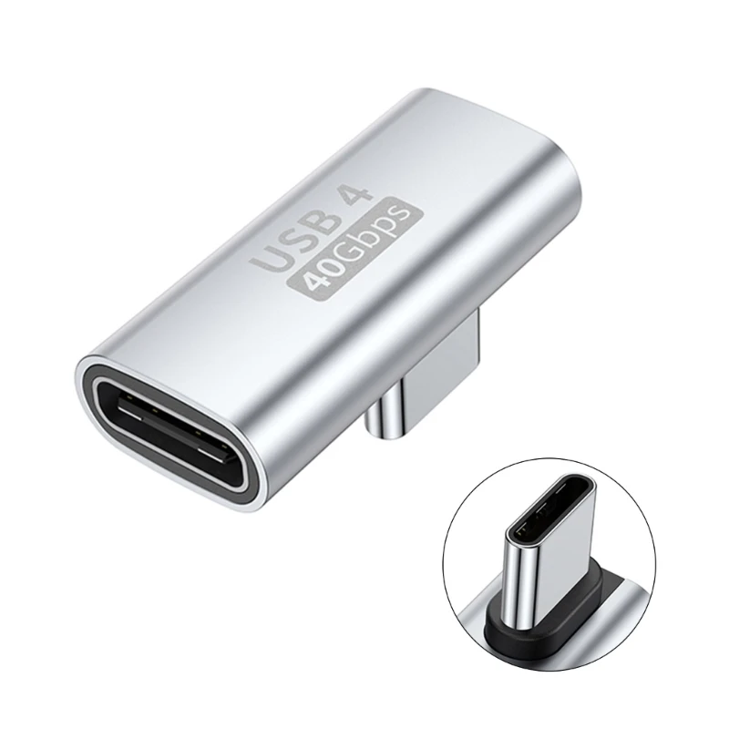 90도 USB 유형 C 암 USB C 수 40Gbps 데이터 전송 충전 어댑터