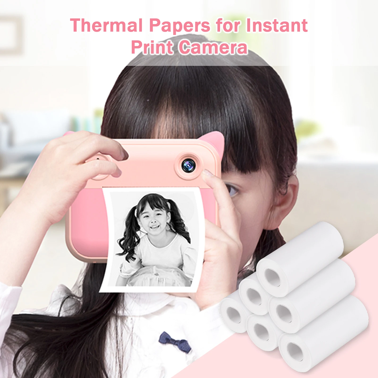 Thermal Paper Roll 57*30mm Printing Paper for Label Printer Kids Instant Camera Refill Print Paper Pack of 10/6/3 Rolls Instant film paper
