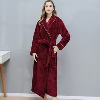 Warm Winter New Bathrobe Fleece Sleepwear Women Men Thicken Robe Kimono Dressing Gown Men Shower Robes Loose Home Clothes 3