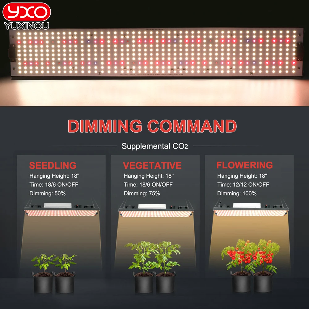 Samsung LM301H EVO 320W Quantum V4 Tech LED Bar Full Spectrum Growing Light UV IR ON/OFF Meanwell Driver For Plants Flower Seeds