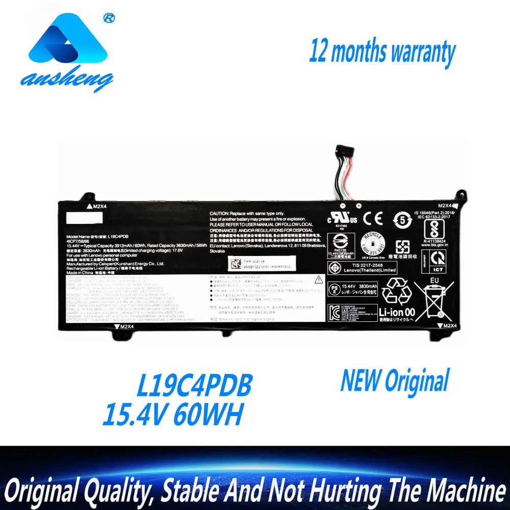 

Genuine L19C4PDB Laptop Battery For Lenovo ThinkBook 14/15 G2 ITL 2021 14 G3 ACL L19M4PDB 15.36V 60WH 3907mAh