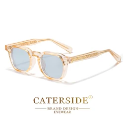 CATERSIDE Fashion Mirror Polarized Sunglasses with Luxury Core Insert Design (C33 Light Gray)