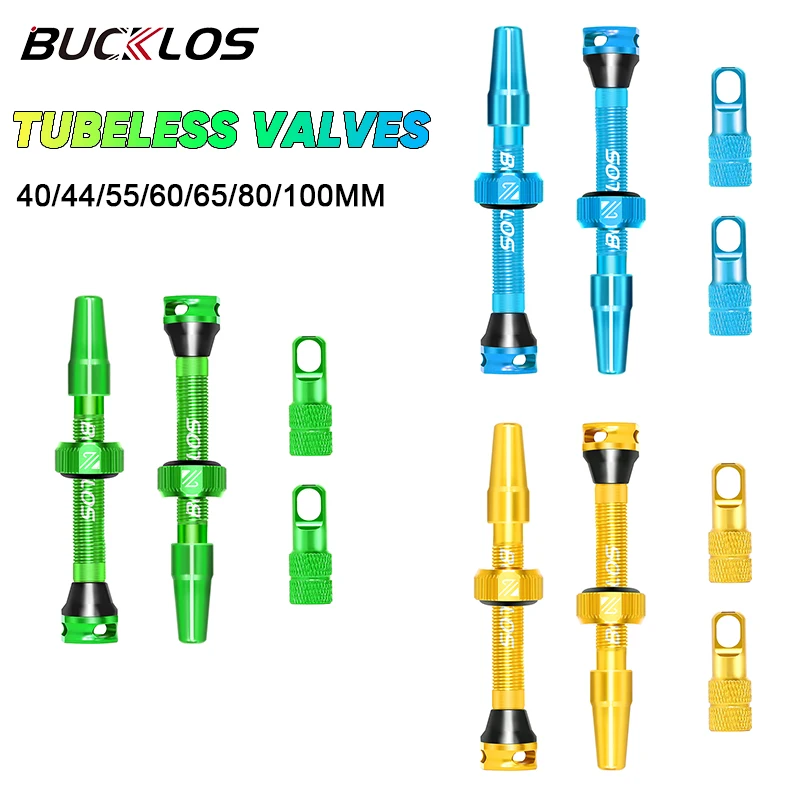 BUCKLOS MTB Tubeless Valve Presta Bike Tire Nipples Aluminum Alloy Carbon Bicycle Wheel Rim Tubeless Tire Valves 40MM 44MM 60MM