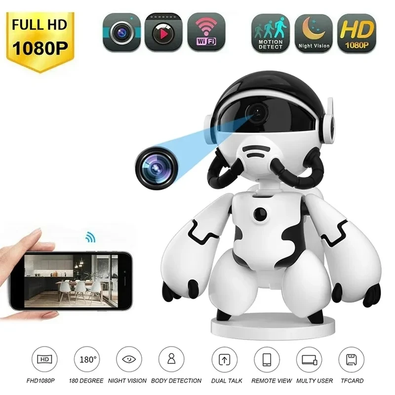 New 1080P Smart Robot WiFi Camera 3000mAh Battery Wireless Home Security Surveillance CCTV Camera P2P Baby Monitor Two-Way Voice