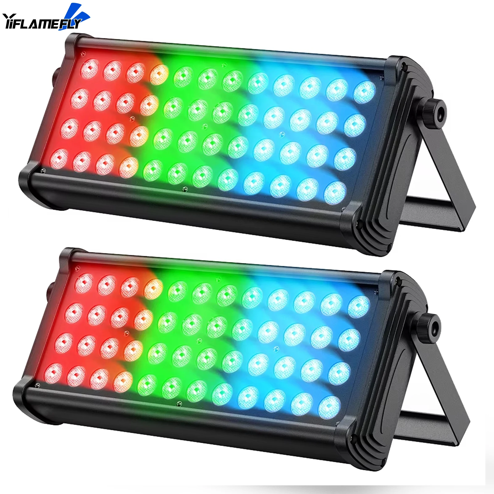 Yiflamefly 2Pcs 96W RGB Three-in-one LEDs Color Mixing Rainbow Effect Outdoor Lighting Building Lighting LED Projection Light