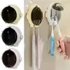 Wall Mounted Toothbrush Storage Rack Punch-free Non Perforated Wall Hanging Shelf Multi-functional Cartoon Bath Organizer 4