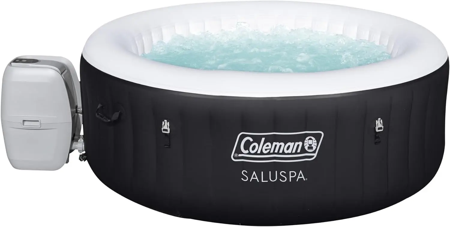 Miami AirJet Large Round 2 to 4 Person Inflatable Hot Tub Portable Outdoor Spa with 120 AirJets and EnergySense Cover, Black 6