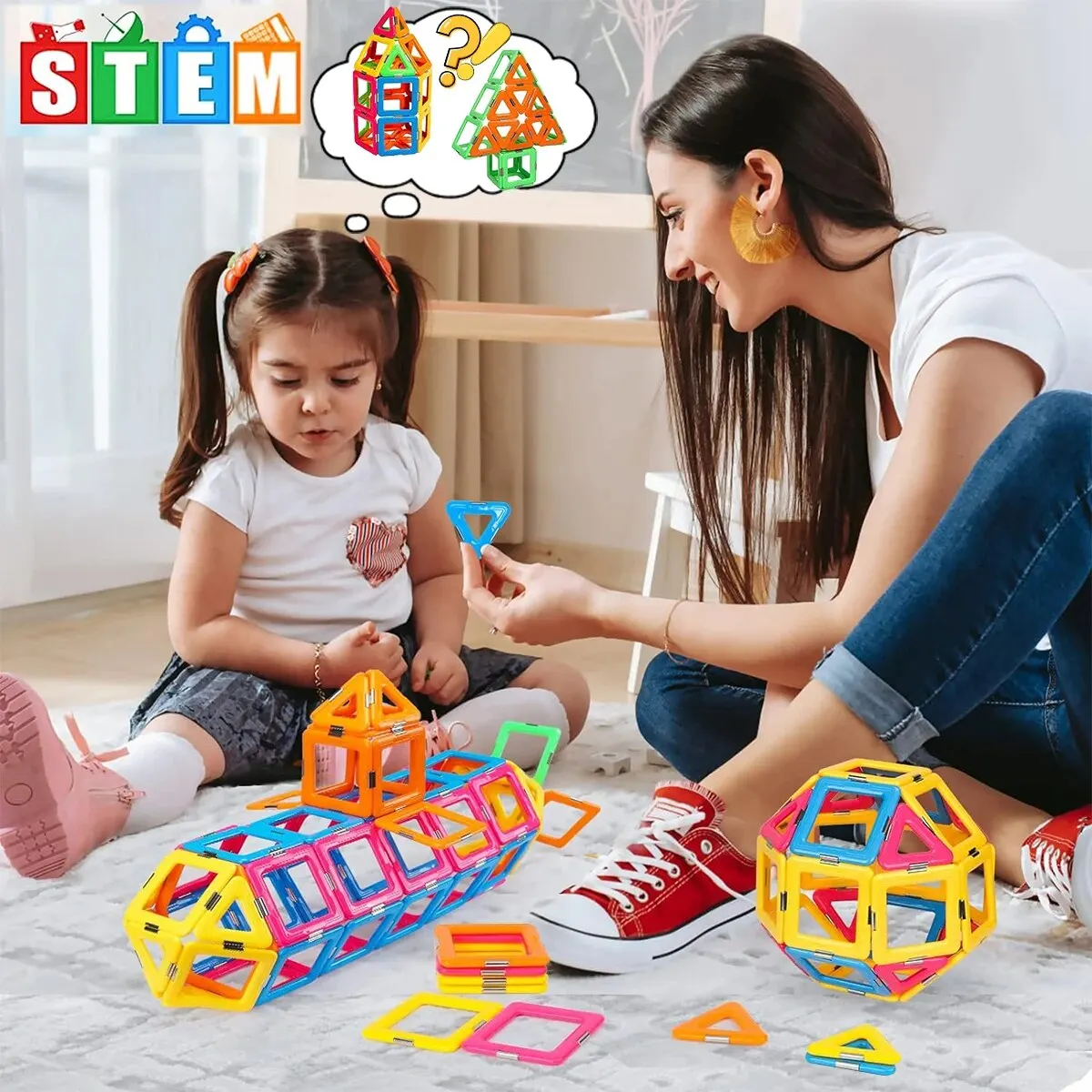 Magnetic Building Blocks Big Size DIY Educational Toys for Kids