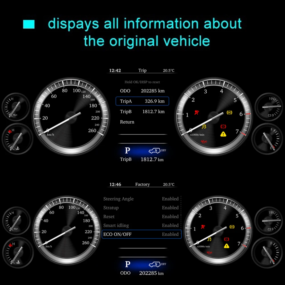 12.3''Car Digital Instrument Cluster Virtual Cockpit For Toyota Land Cruiser 200 2008-2019 LCD Gauge Dashboard Panel Speedometer