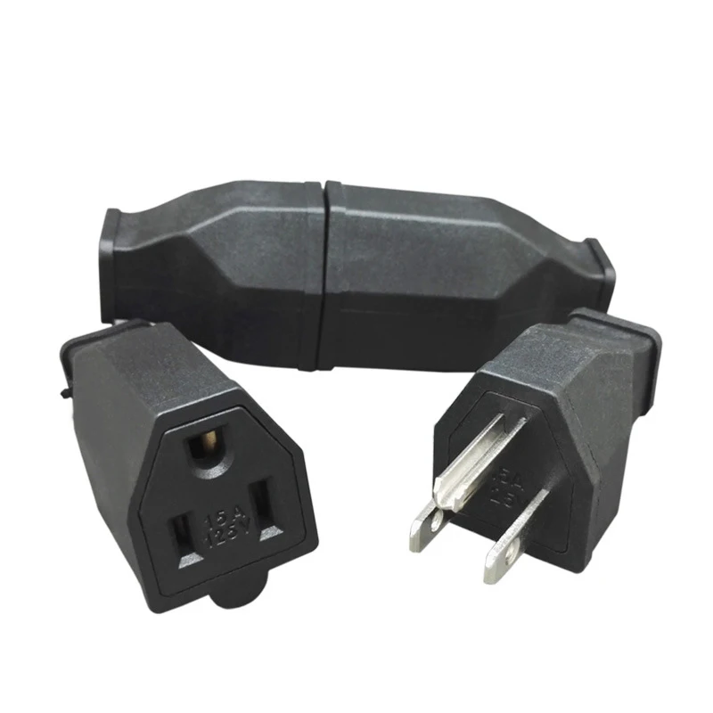 Description Picture 2 of itemUS American 3 Pins Industrial AC Electrical Power Rewireable Plug Male Wire Socket Outlet Adapter Extension Cord Connector 15A