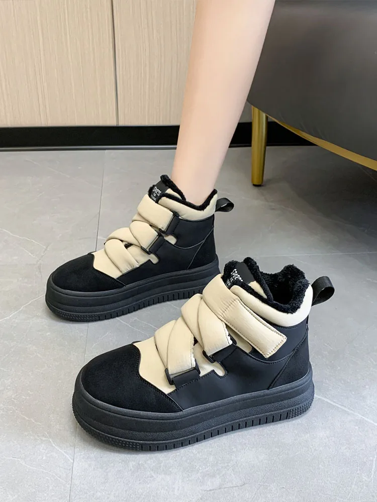 

Winter Shoes Women Round Toe Modis Clogs Platform Casual Female Sneakers Autumn Shallow Mouth New 2023 Creepers Retro Fall Leisu