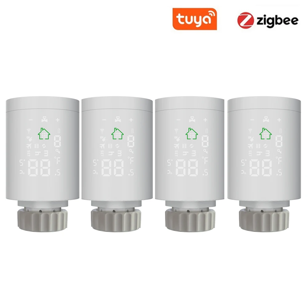 Tuya ZigBee TRV Radiator Actuator Valve  Smart Programmable Thermostat Temperature Heater Voice Control Support Alexa 