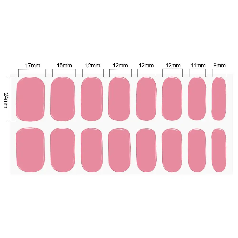 16Tips 5D Full Cover Nail Stickers UV Semi-Cured Gel Nail Wraps Sticker Fashion Polish Art Sticker Extension Patch Nail Stickers Nail Art Decoration Nail Decals