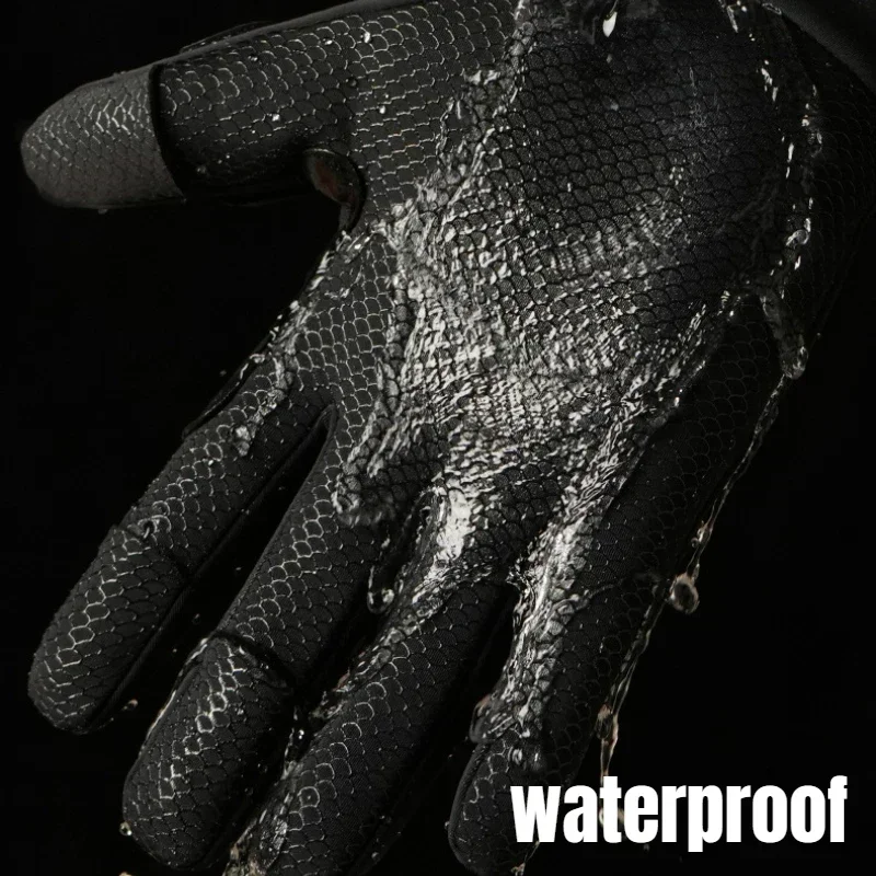 Fishing Gloves 1Pair Winter Fishing Gloves Touch Screen Thickened Silicone Anti-slip Waterproof Wear-resistant Flip Finger Bike Gloves