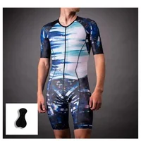 China Hot Sale Custom Design Tri Clothing Sublimation Breathable Short Sleeves Suits, Professional Triathlon Jumpsuit Suit 2