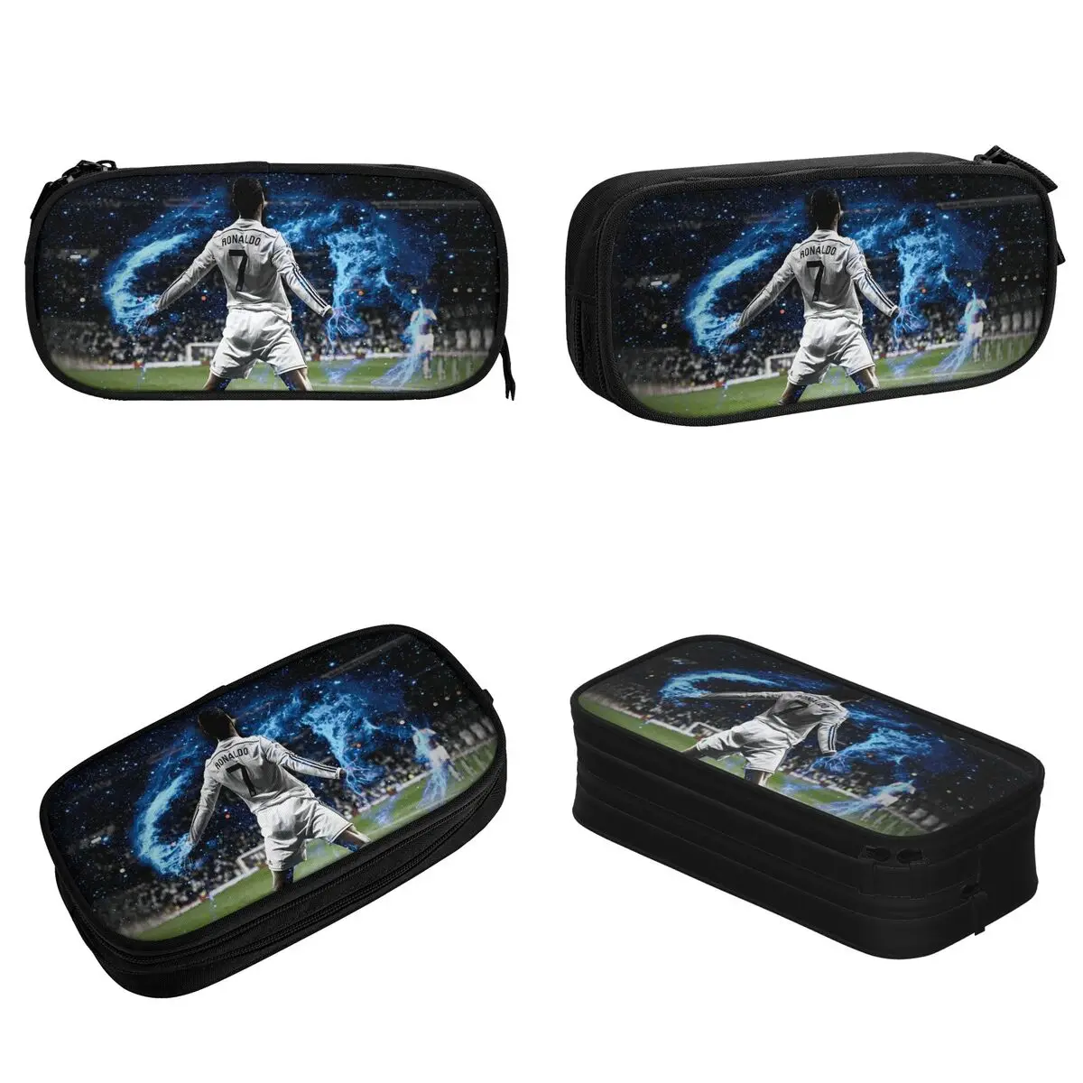 CR7 Football Soccer Pencil Case Pencil Box Pen for Girl Boy Big Capacity Bags Students School Zipper Stationery pencil cases