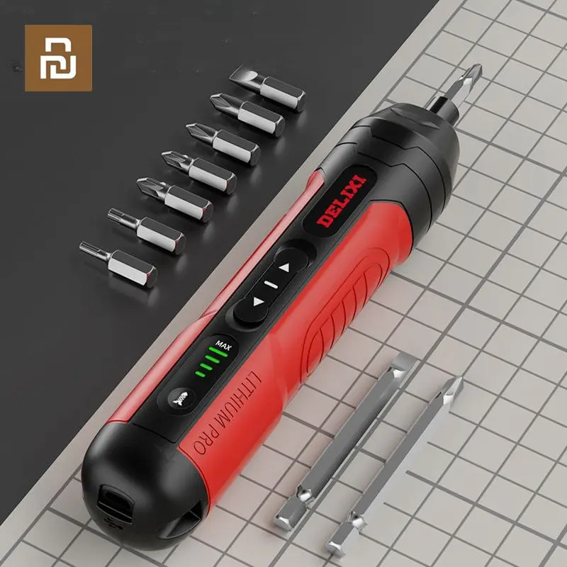 

Youpin DELIXI Cordless Electric Screwdriver Set 3.6V Type-C Rechargeable Screwdrivers With Steel Precision Bits Kit Repair Tools