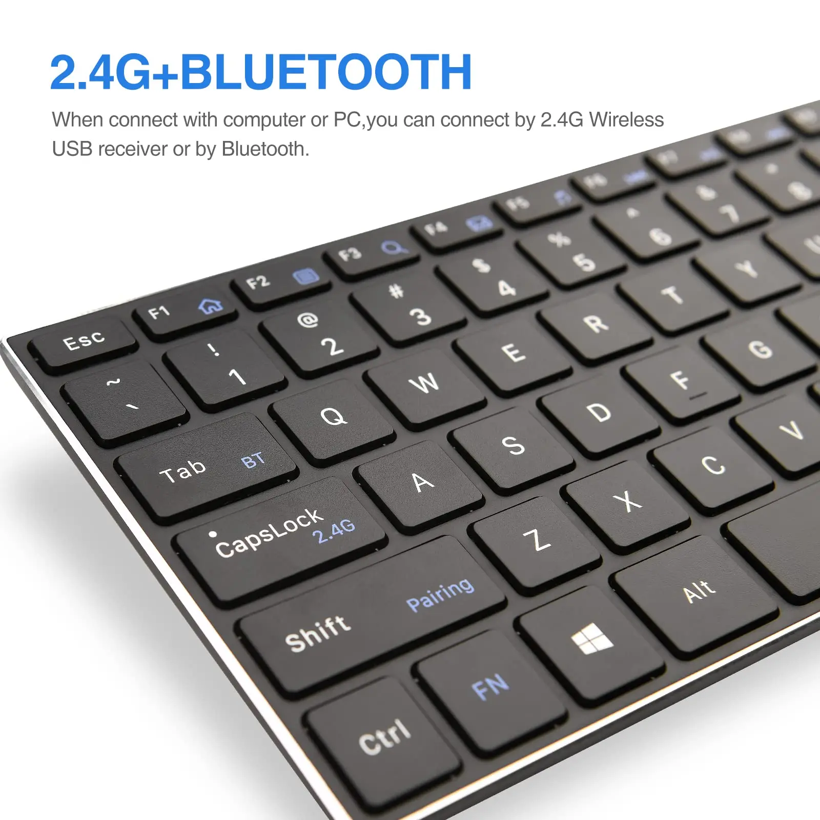 Rii-mini Teclado Recarregável sem Fio com Touchpad Multi-touch Bluetooth Compatível pc Mac Laptop Windows K22s - Imagem 3
