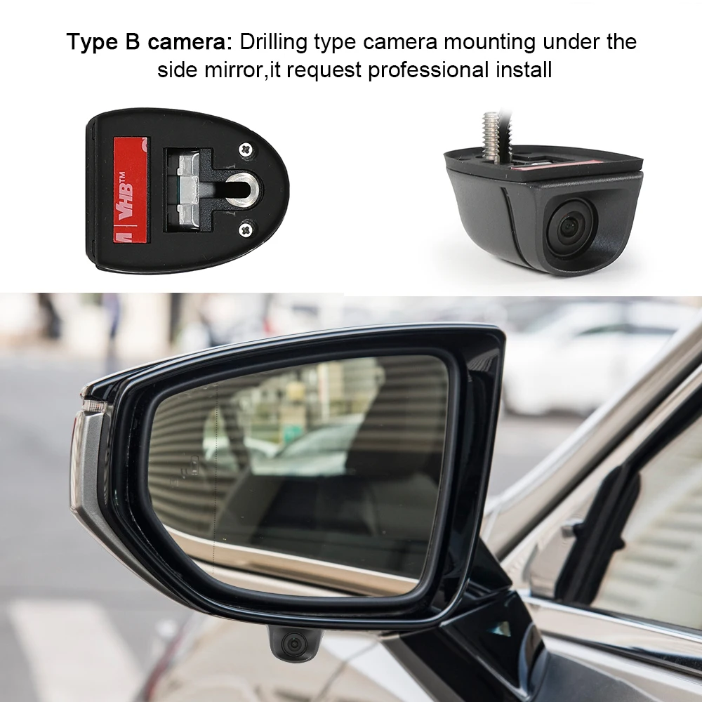 디지털 사이드 미러 모니터, 판매용 카메라 프로 시스템, 1080P 60FPS 카메라 DVR AI BSD 알람, 5.5 인치 IPS 터치 스크린