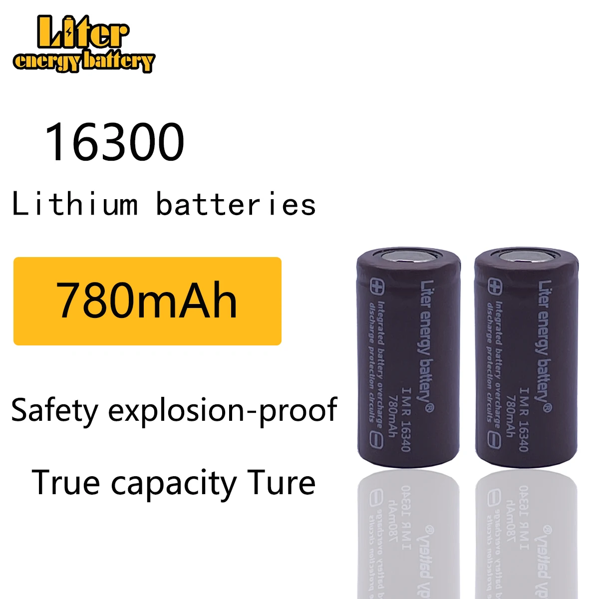 Liter Energy Battery 2pcs 16340 780mah Li-ion Rechargeable