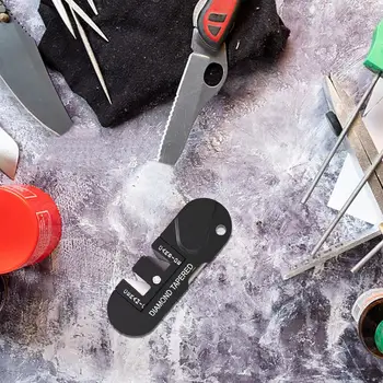 Hunting Knives Sharpener Kitchen Knives Sharpeners Scissors Sharpening Tool Mini Portable Key Chain Grindstone Outdoor Tool 4