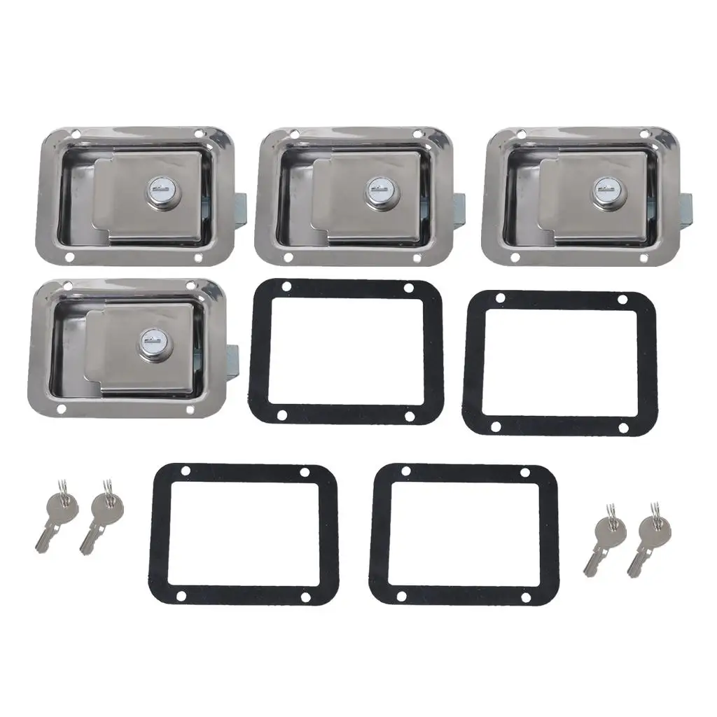 

4pcs Marine Yacht Stainless Steel Paddle Lock Latch Truck RV Tool Box Key Toolbox Paddle Locks Latch for RV vehicles trailers