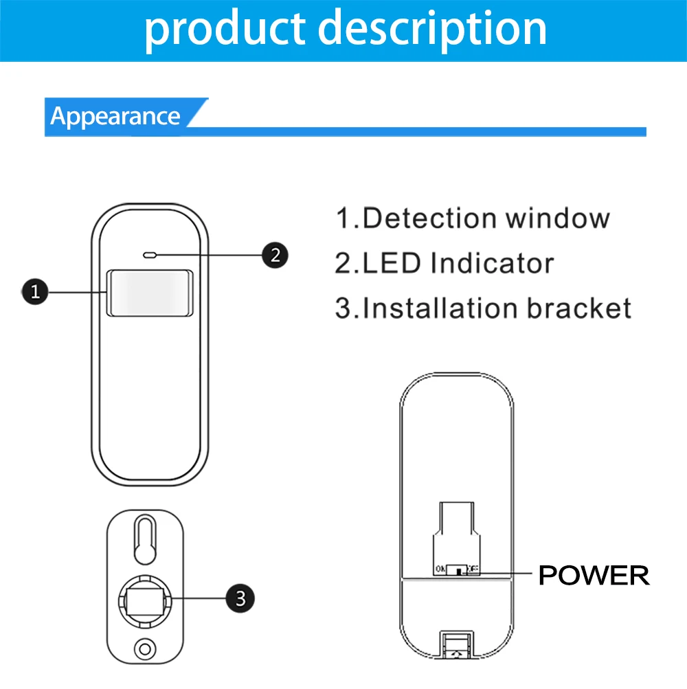 Mini détecteur infrarouge sans fil PIR 433MHz, système d'alarme domestique, Kits d'alarme de sécurité anti-cambriolage