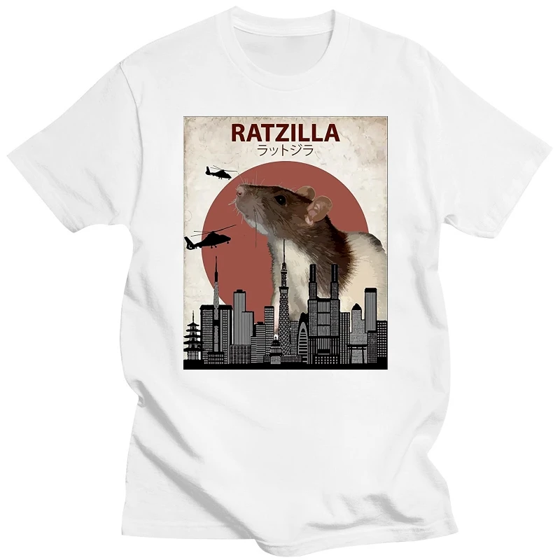 Мужская хлопковая футболка, модная летняя новая модная футболка с забавной крысой, симпатичная японская мышь, крутая Подарочная футболка для влюбленных