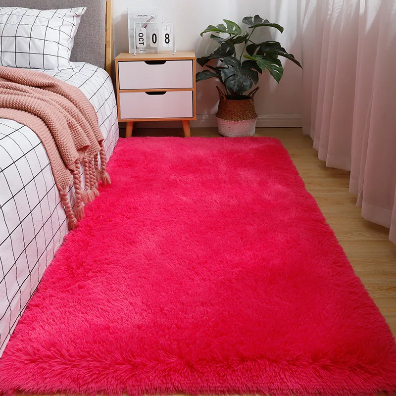 Silk Wool Shaggy Rugs For Girls Bedroom Living Room