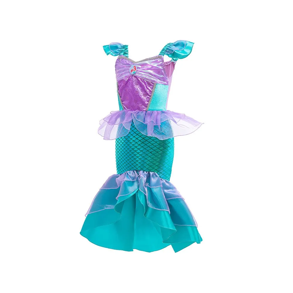 Little Mermaid Ariel Cosplay Princess Costume Kids Dress For Girls Children Carnival Halloween Party Clothes Summer Vestidos