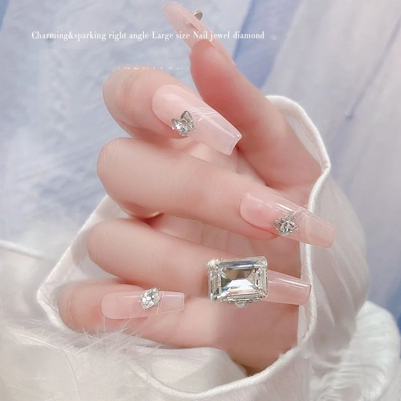 

10x14mm Shiny K9 Rectangle Shape Glass Crystal Rhinestones Pointback Glue On Rhinestones Nail Decoration DIY Accessories
