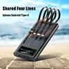 Xiaomi 200000mAh Solar Power Bank Large Capacity Mobile Power Fast Charging Battery With Dual USB 4 Cables For iPhone Samsung 4