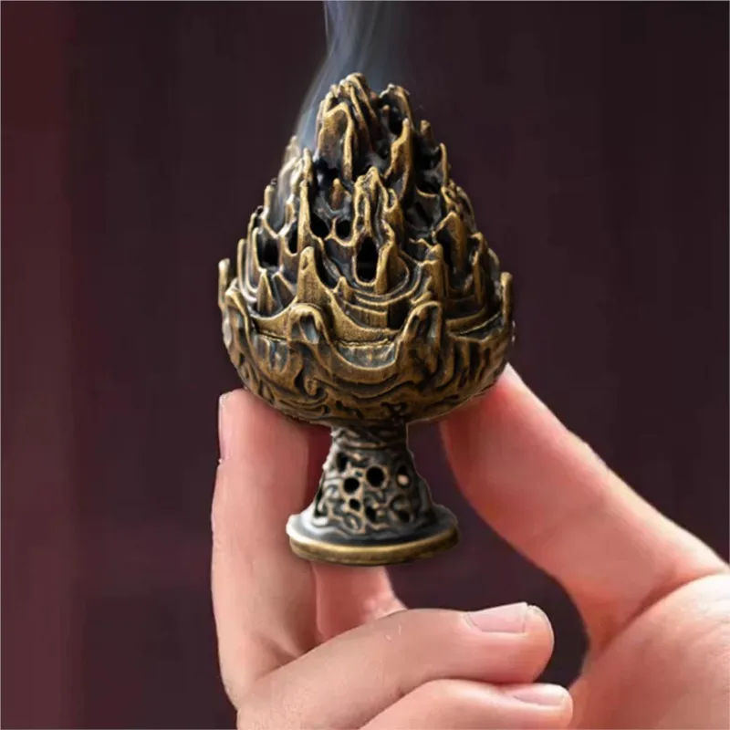 Vintage Alloy Incense Burner Stick Holder Three Legged Hollow Out Mini Sandalwood Censer Incense Burner Home Decoration - Image 5