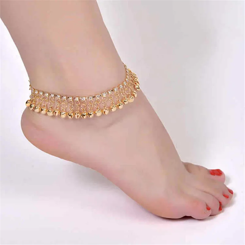 Ethnic Tassel Bell Anklets for Women Girl Beach Foot Bracelet India Jewelry Accessories silver anklet bracelet fashion accessories