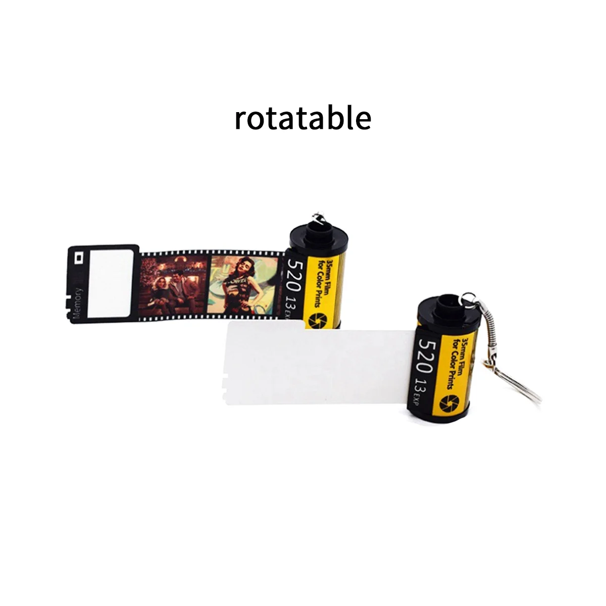 승화 필름 롤 키체인, 맞춤형 키체인, 그림 카메라 메모리 릴 선물, 6 팩