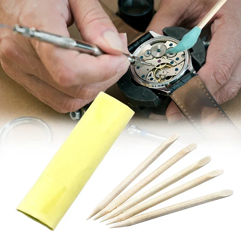 Watchmaker's Green Rubber Cleaning Putty with Wooden Stick Tool